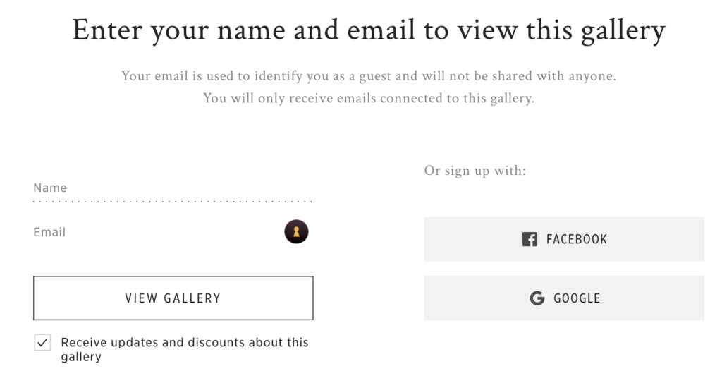 gallery sign-in example